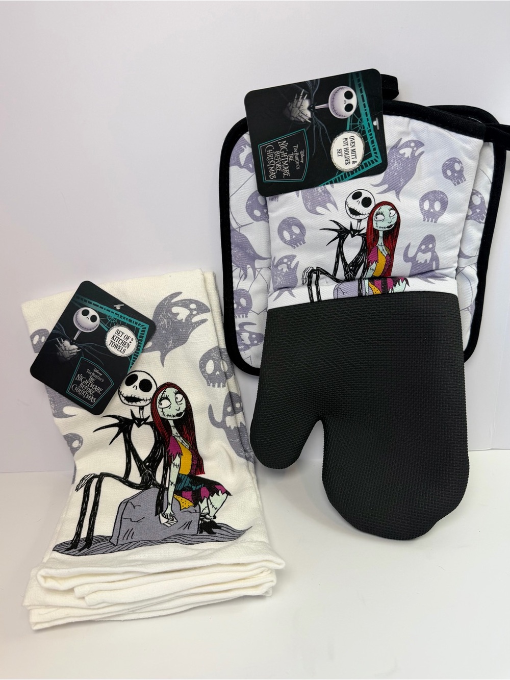 NWT Disney Nightmare Before Christmas Jack Sally Kitchen Set 3 Pc
